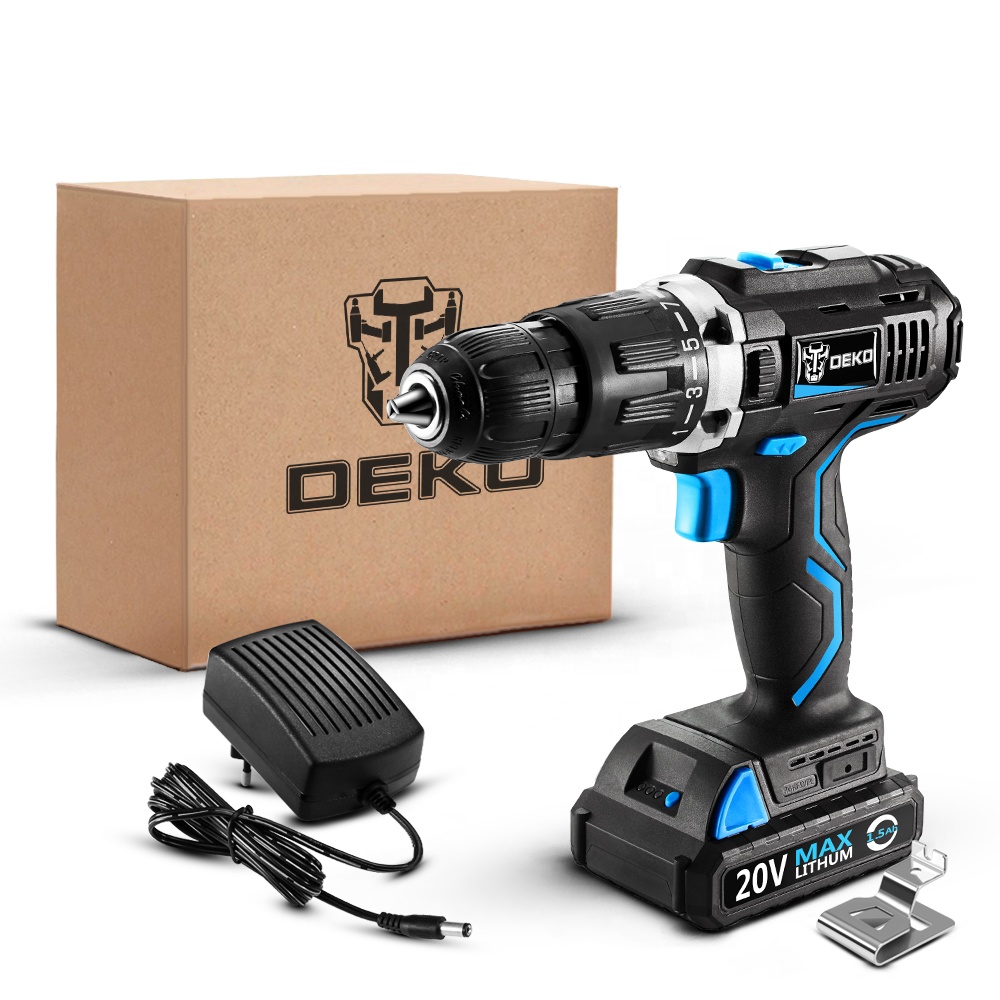 DEKO GCD20DU3 SET1 беспроводная ударная дрель с 20 в литий-ионной батареей 58N.m 1 час заряжаемая отвертка набор электрической дрели