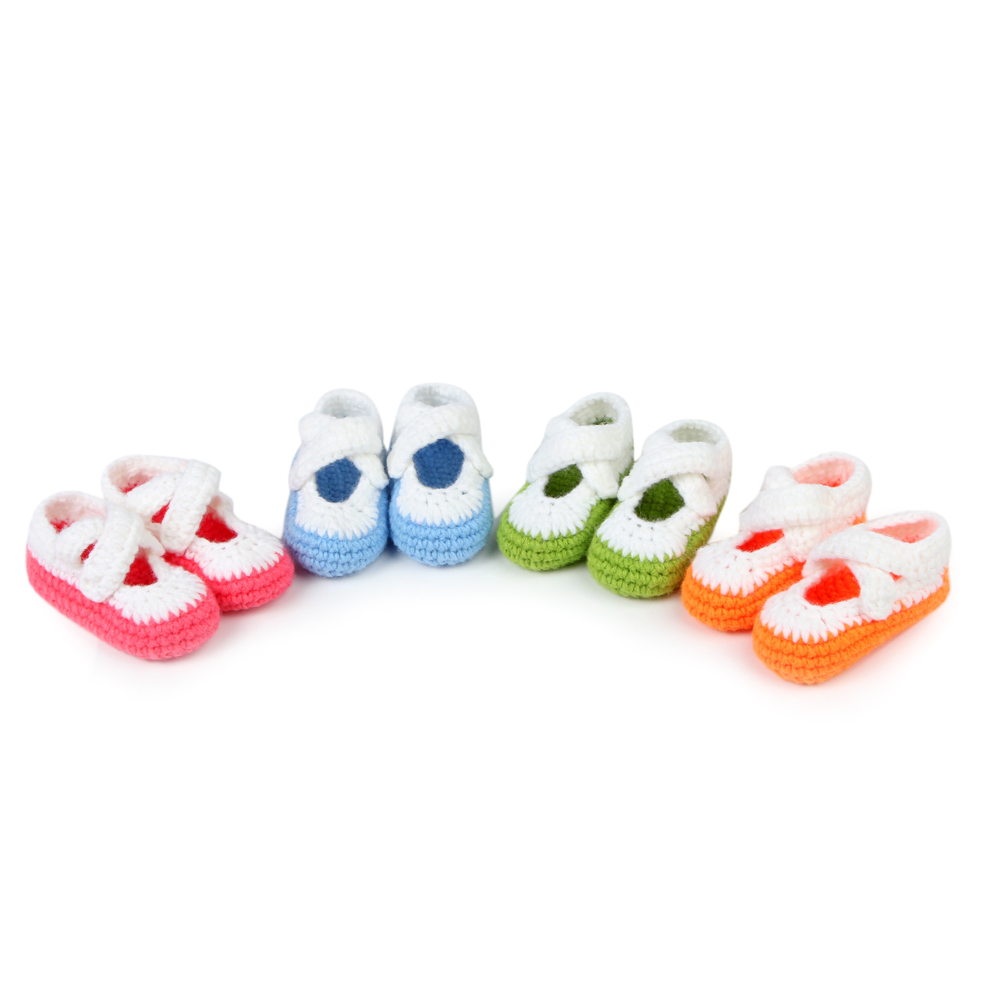 Cross Strap Baby Sandals Crochet Solid Color Booties Shoes Knit Sandals