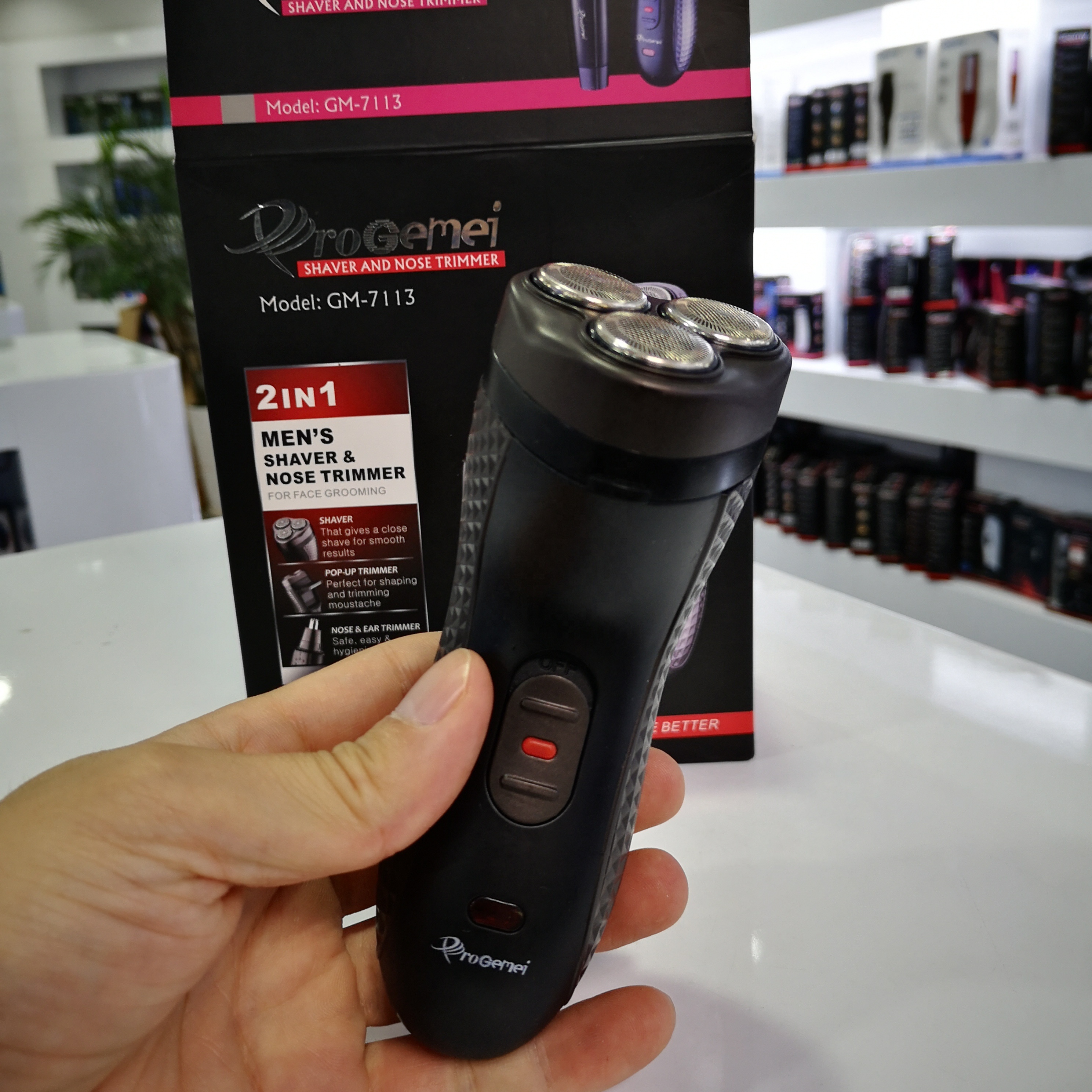 GEEMY GM7113 2 в 1 хит продаж 2021 Новое поступление профессиональный электрический беспроводной триммер для носа и ушей