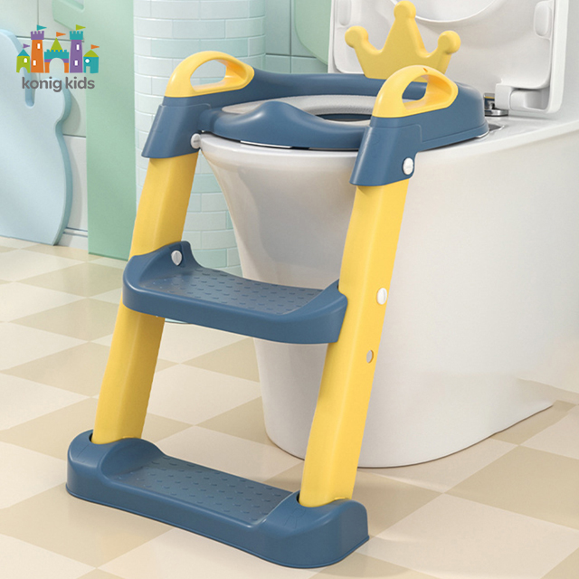 Konig Kids OEM/ODM Potty Training with Ladder with Handles & Padded Seat Potty Training Seat with Step Stool Potty Training