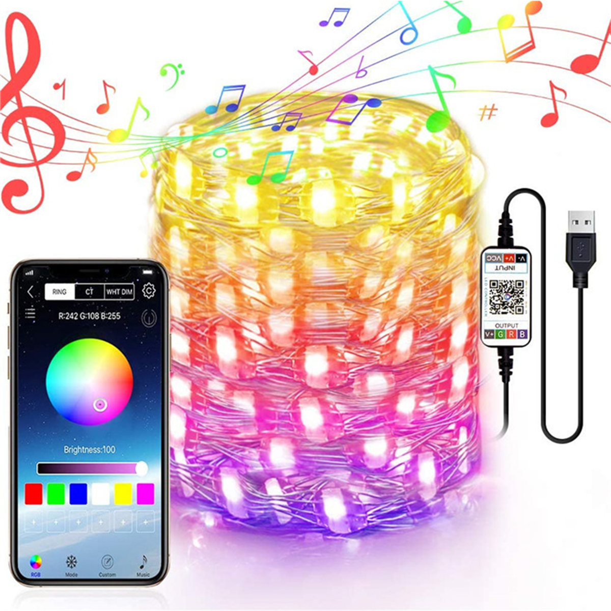 High Brightness 1M 2M 3M 4M 5M 5050 DC5V IP65 Flexible RGB TV Backlight kit USB led Strip Light