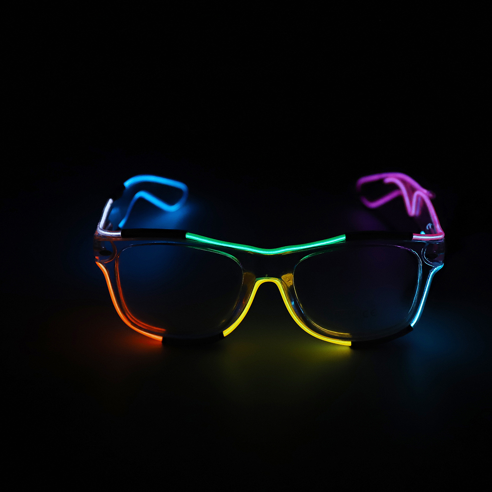 EESER High Quality Light Up Shiny Pool Party Sunglasses Plastic Glow Eye Glasses Fancy Favor Overside Promotion Colored