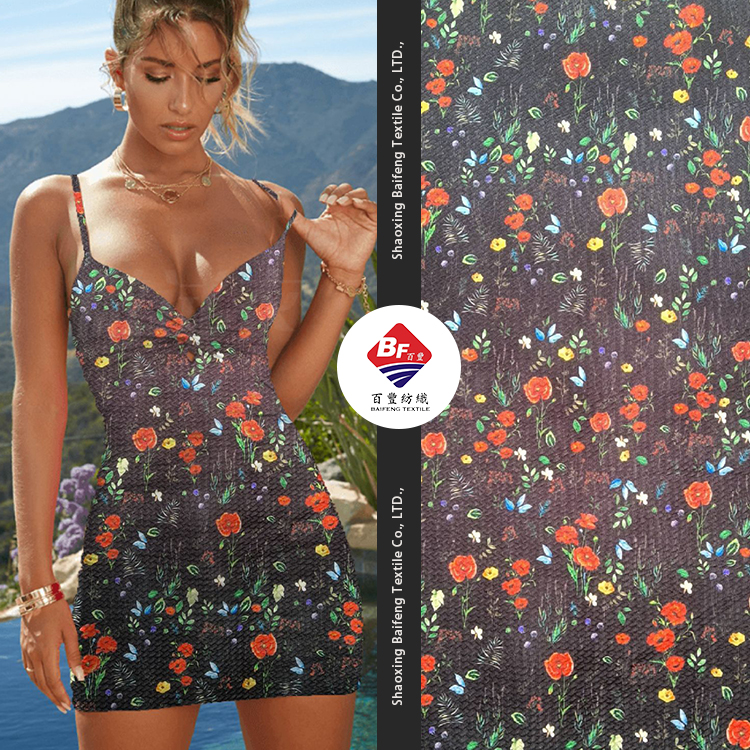 No MOQ custom knit polyester spandex digital print liverpool bullet fabric printing for dress