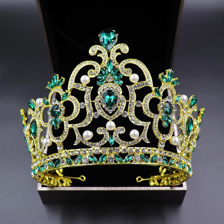 Wholesale Rhinestone big Pageant crown AB colorful crystal tall beauty Crown diamond tiaras