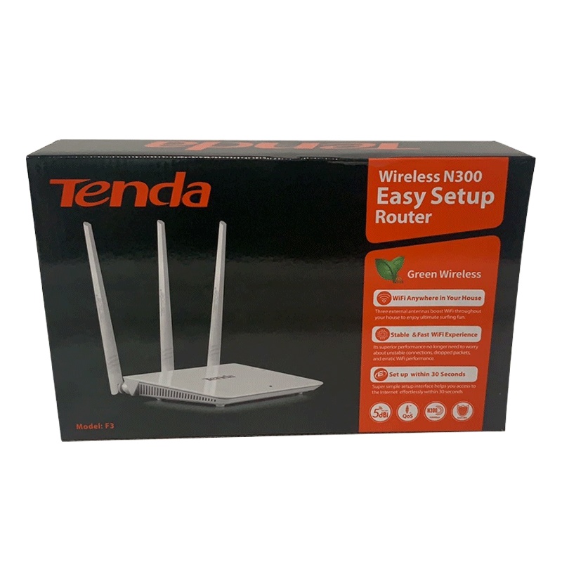 Wi-Fi-роутер Tenda F3, 300 Мбит/с, 2,4 ГГц, 5 дБи