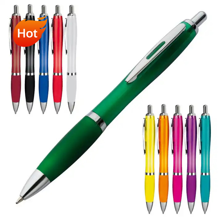 BECOL High Quality Advertising Ballpoint Pen Multicolor Plastic Writing Ball Pen Custom Logo Printed Gift Pen for Promotion