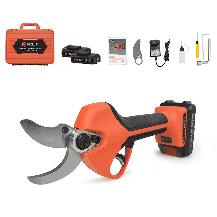 OEM Support Professional Class 40mm Cutting Progressive Finger Protection 21V 2000mAh Battery Electric Cordless Pruning Shear