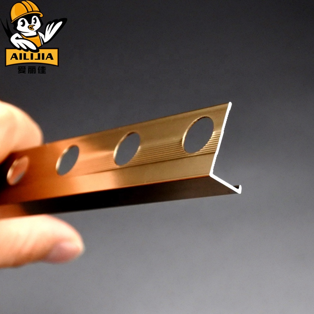 High Quality Gold 12mm Edge Corner L Angle Aluminum Metal Trim On Tile