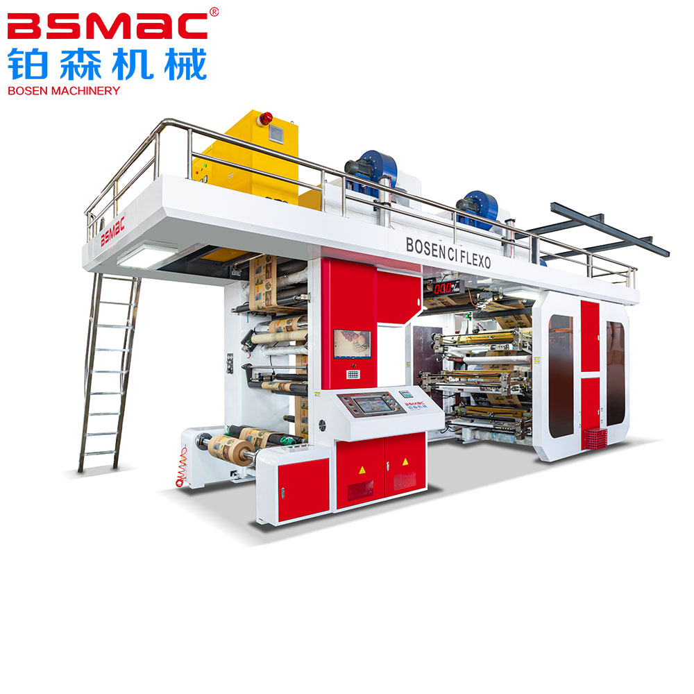 6 Color Plastic Bag CI Center Large Roller Satellite Flexographic Printing Machine