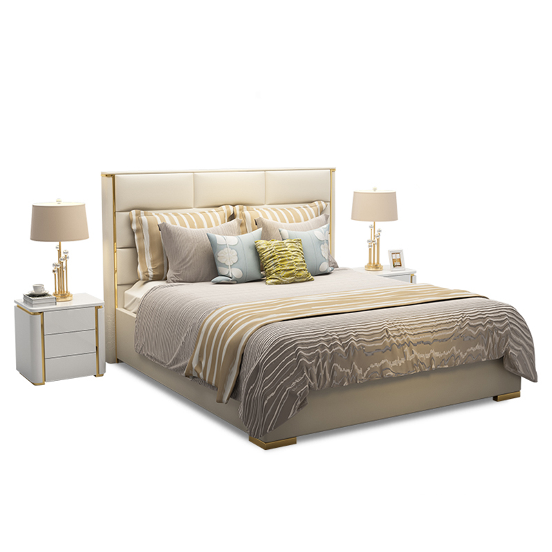 Italian customized modern furniture 5 star hotel high upholstered luxury bed frame