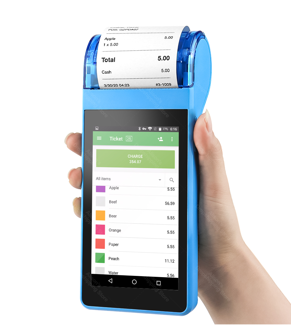 Новинка 2020, Лидер продаж, терминал Q6 с ОС Android 8,1 и термопринтером 58 мм
