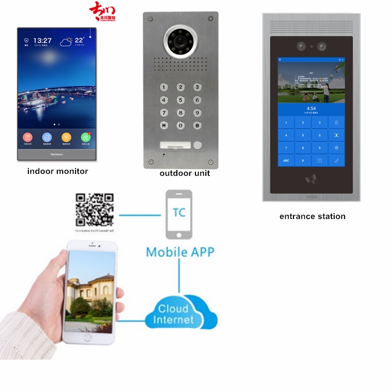 Система android mobile app управление villa Интерком с помощью мобильного телефона с помощью приложения на телефоне 8 дюймов POE крытый монитор дверной Звонок