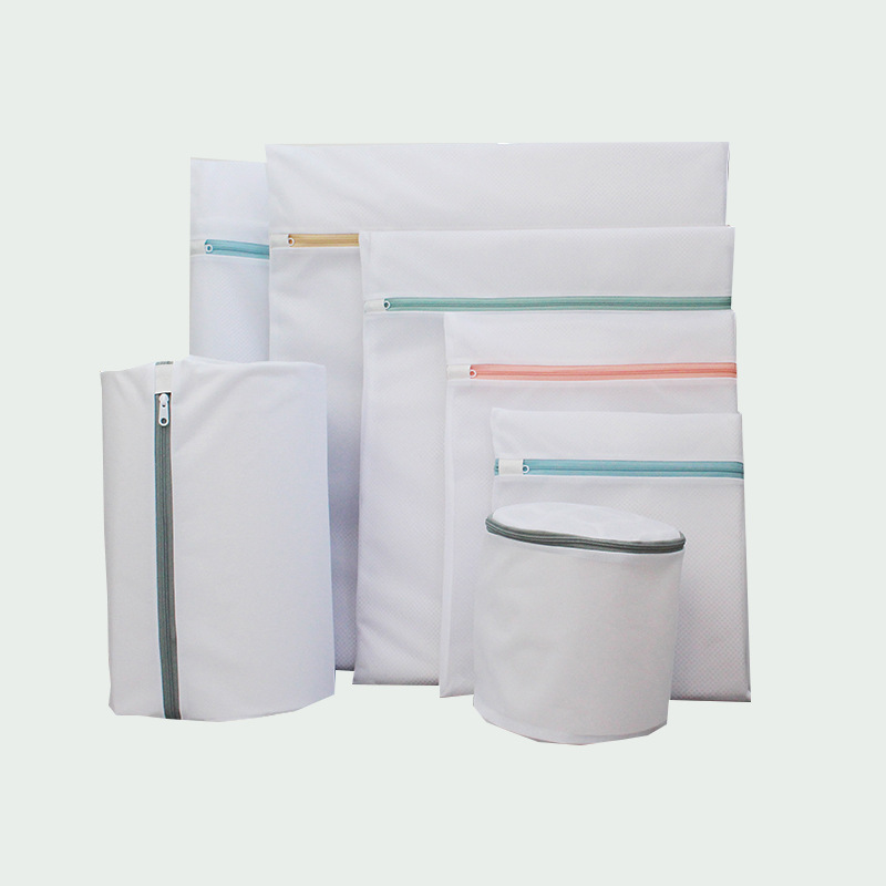 Custom colorful zipper wash underwear fine mesh bag clothes protection polyester reusable lunadry bag