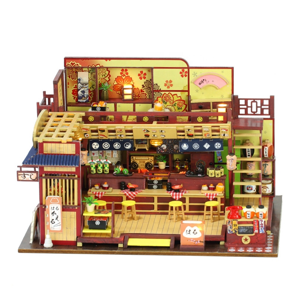 Know Me DIY 3D wooden craft 1:24 Scale handmade miniature doll house kit with LED and dust proof cover