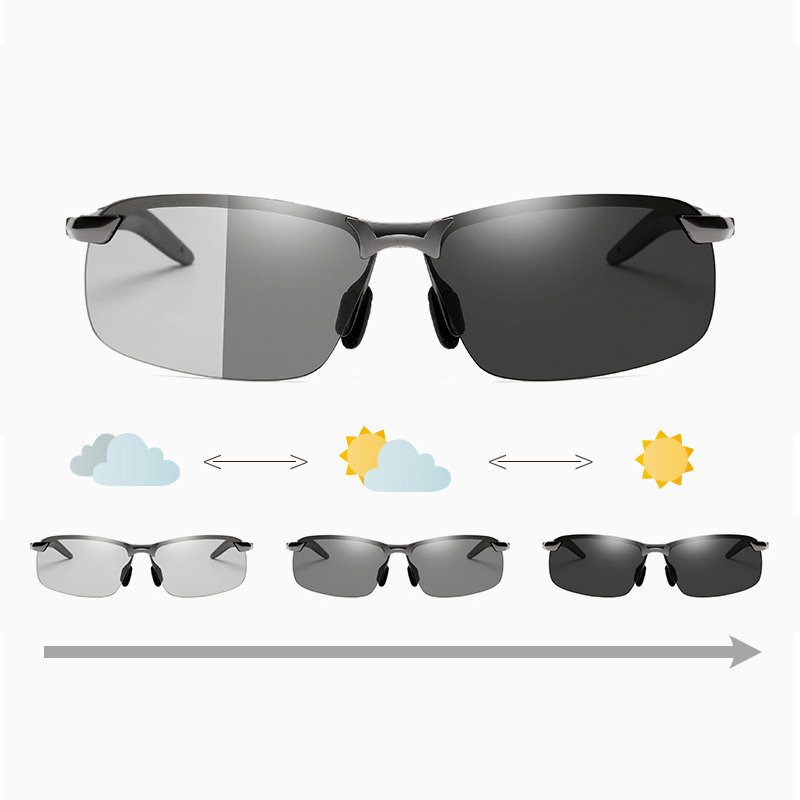 Photochromic Sunglasses Men Polarized driving Day Night Vision Glasses