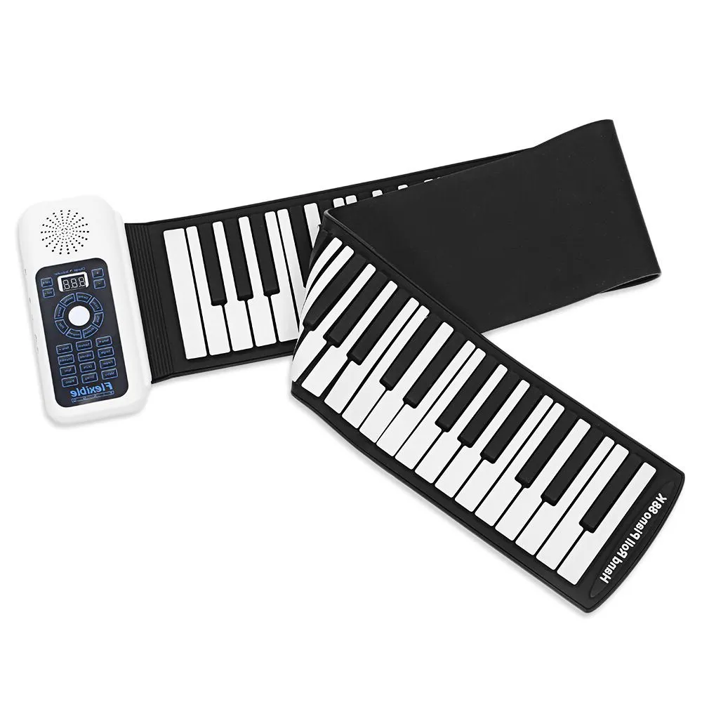 Portable Digital 88 Keys roll up piano flexible keyboard electric piano for beginner education Kids Gift