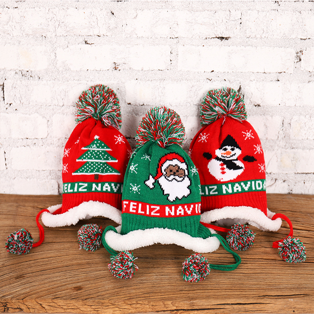 whosale fashion winter christmas hats for kids baby
