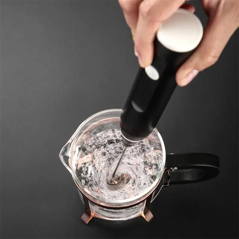 Milk Frother Food Grade Rechargeable Usb 304 Stainless Steel Electric Adjustable Egg Milk Frother Coffee Tools Foam Maker