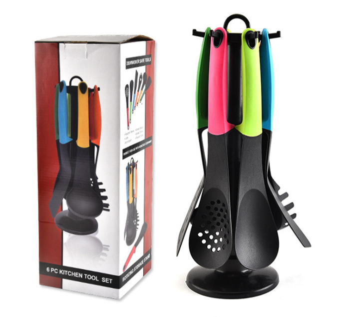 Wholesale kitchenware set non-stick cooking spatula spoon set 6-piece kitchen nylon kitchen utensils set