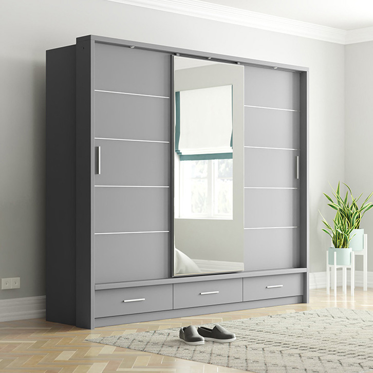 Resident Luxury Villa Wood White Wardrobe With Sliding Doors