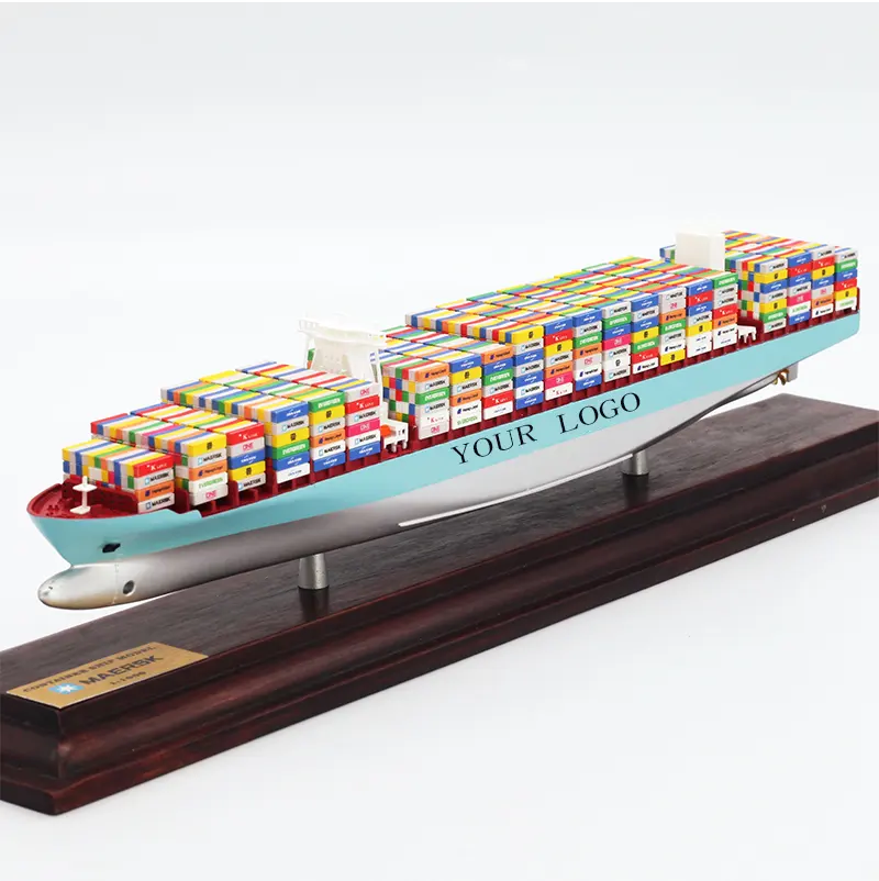 luxury office decor art accessories table decoration for desk wooden container ship model scale cargo cosco shipping model