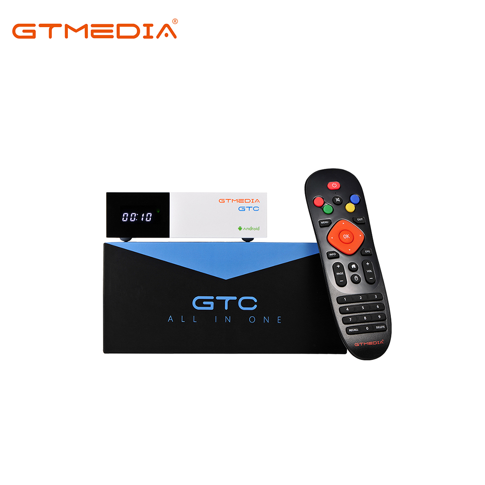 GTMedia оптовая продажа с фабрики DVB-S2 + T2 + C ISDBT GTC Android Amlogic S905D решение коробка 4k-цифра спутниковый телевизионный ресивер cccam