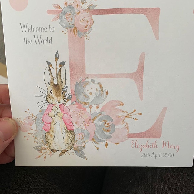 Lovely Rabbit Happy Easter Card with Design and Size Customized as Showing Pictures and Samples