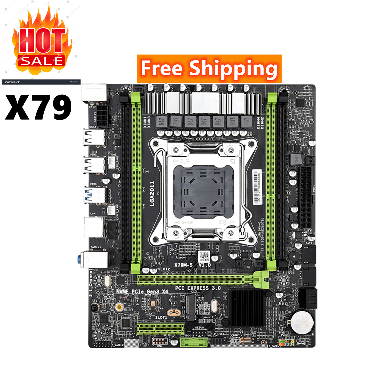 Бесплатная доставка, материнская плата X79 с разъемом Lga 2011 для ПК, материнская плата с поддержкой процессора Intel Xeon E5 4 * DDR3 64 Гб ОЗУ, материнская плата X79