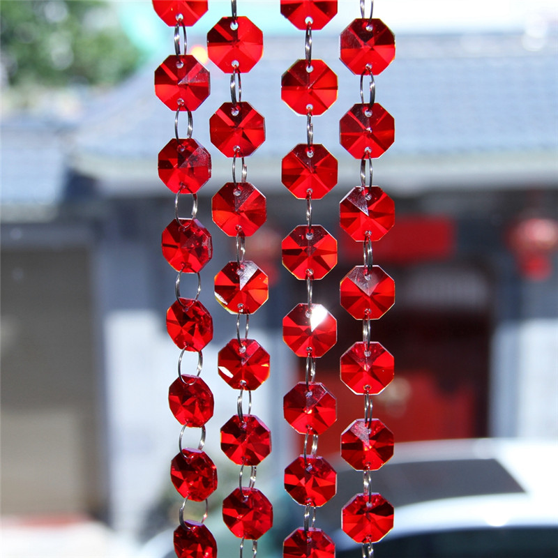 Red crystal Glass garland Crystal Octagon Chandelier Chain