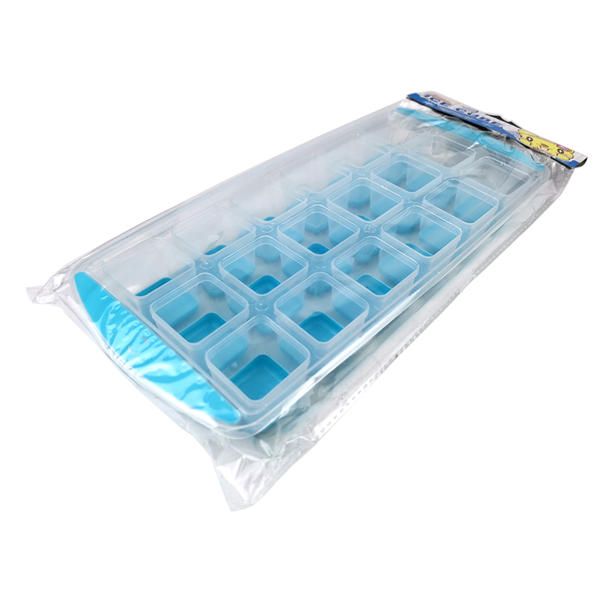 plastic with silicone 18 square holes ice cube mold tray for kitchen