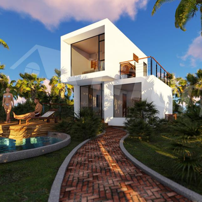 Современная вилла Daquan 70m2, легкий стальной каркас