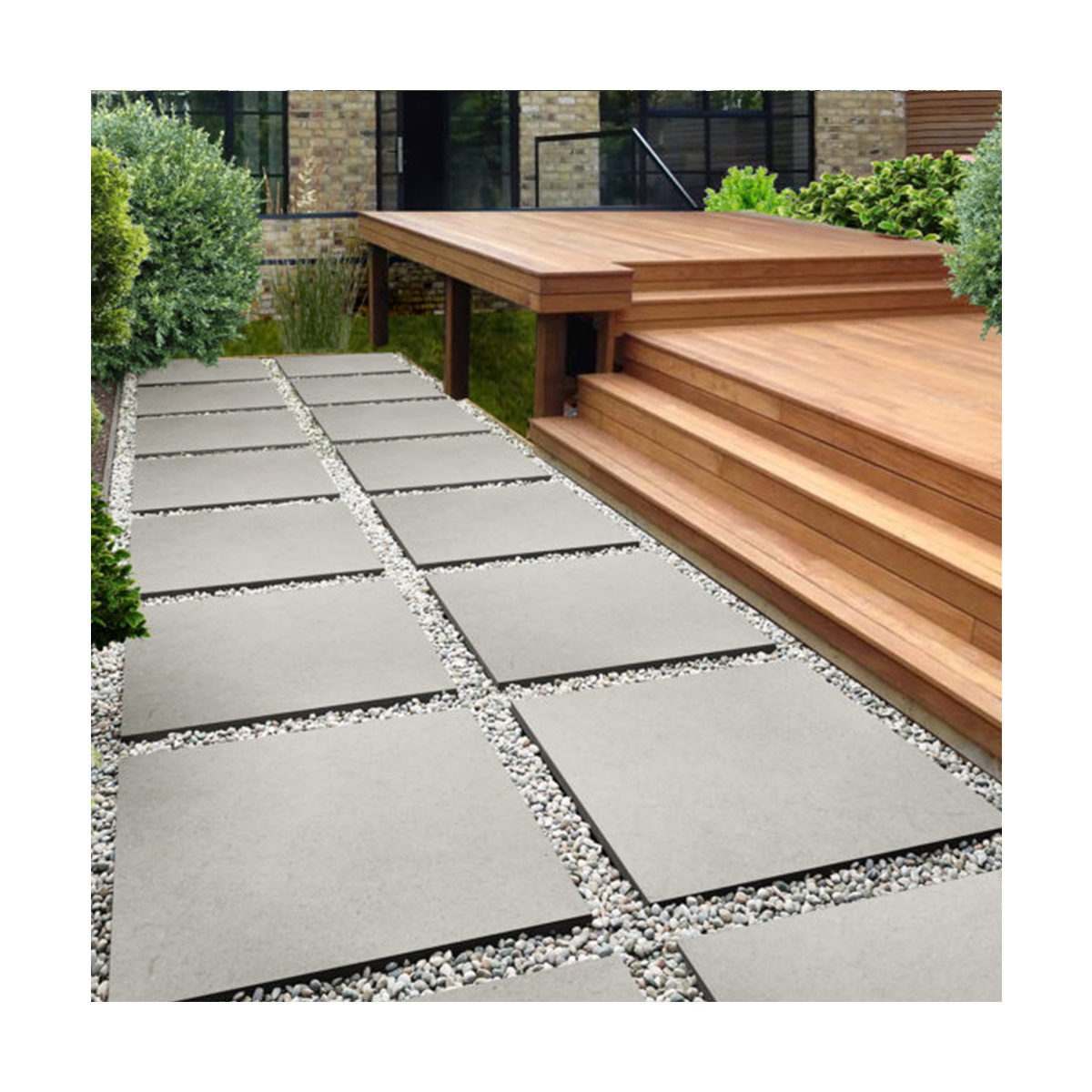 Garden 600x600 Outdoor 2cm Full Body Anti Slip Homogeneous Porcelain Stone Exterior Tiles