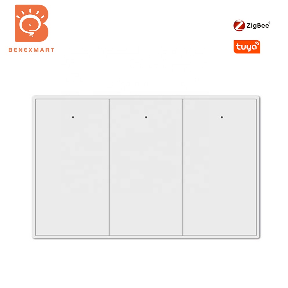 Настенный выключатель Benexmart Tuya Zigbee US 3 Gang, не нейтральный, с нажимной кнопкой, переключатели для умного дома Alexa Google Home