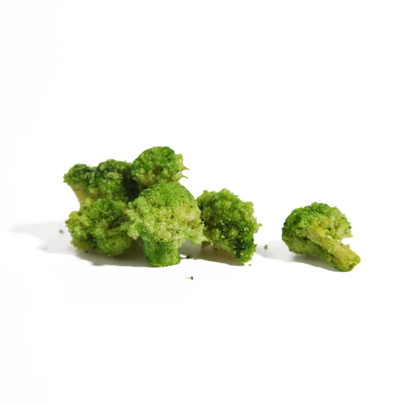 Vacuum fried dehydrated dried cauliflower and crispy broccoli