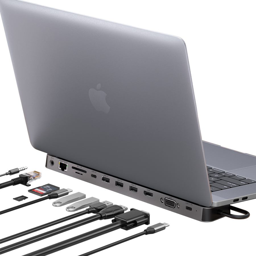 Универсальный 11 в 1 USB-C концентратор типа C док-станция многофункционный адаптер Thunderbolt 3 ноутбук USB C док-станция
