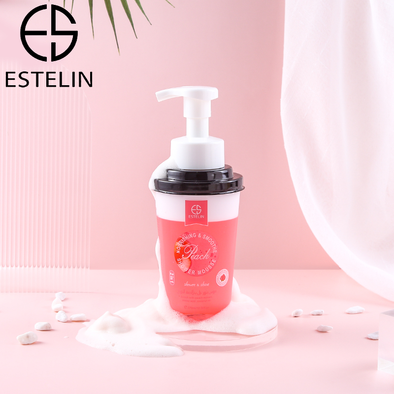 Natural Fruit Extracts ESTELIN Peach Shower and Shave Cleansing Mousse 370ml