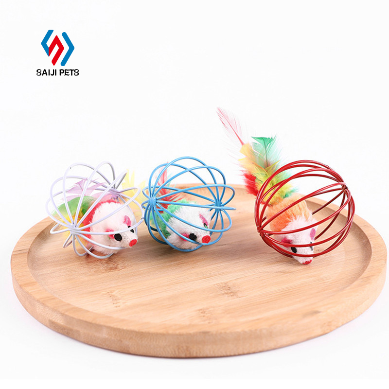 Saiji customizable OEM kitten grinding teeth toys interactive relieve boredom funny cat ball toy