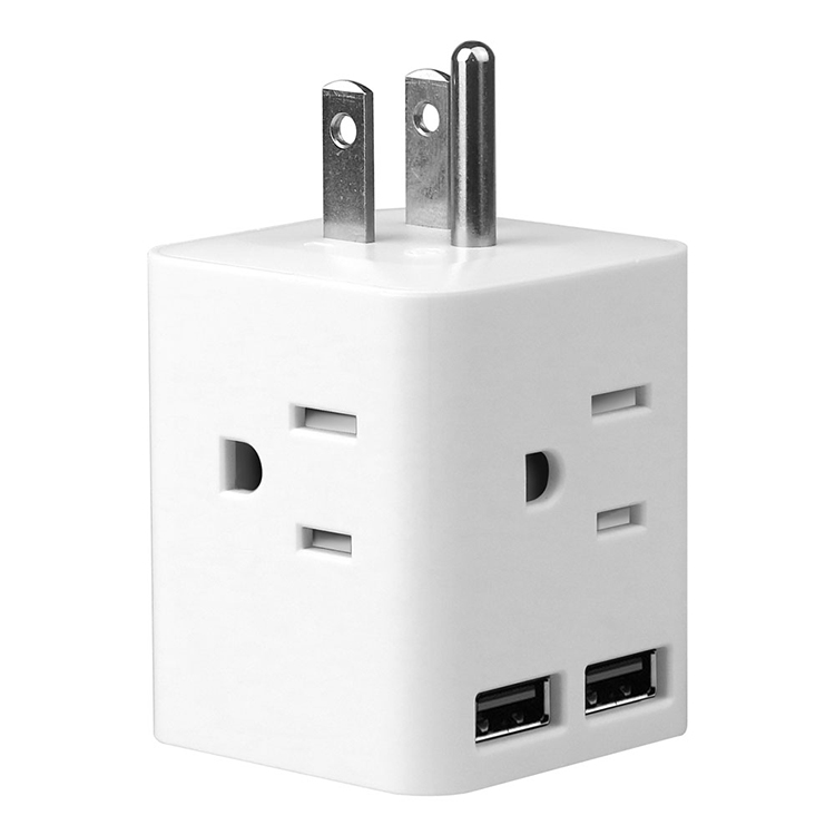 Amazon горячая Распродажа USB адаптер с 2 USB настенным зарядным устройством дорожный адаптер питания вилка для дома, отеля, круизного судна и путешествий