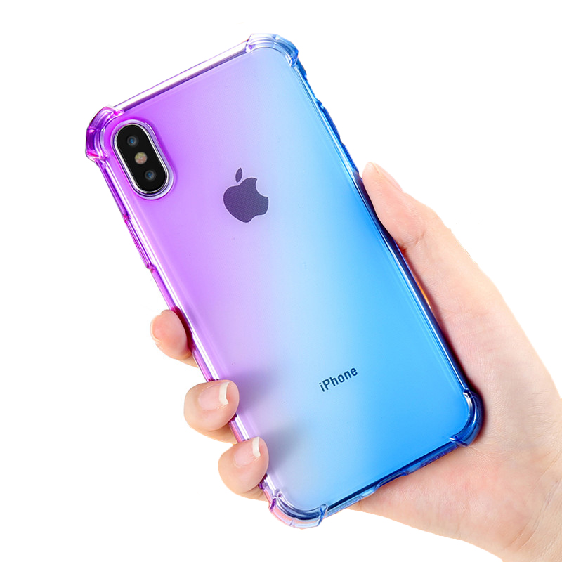 Для iPhone, Необычные Чехлы для мобильных телефонов, Кристальный ТПУ ударопрочный прозрачный градиентный цветной чехол для iPhone 11 12, чехол с градиентом