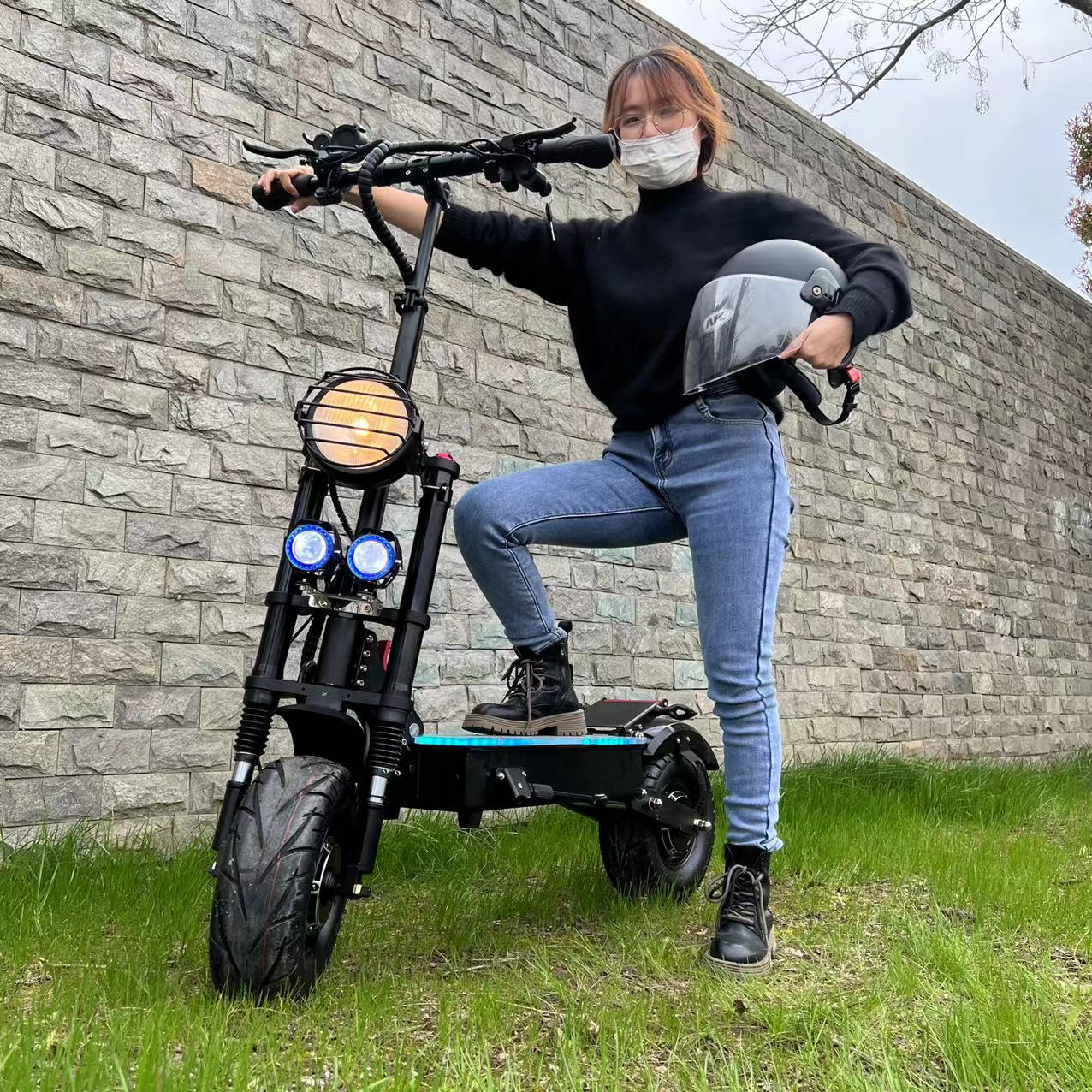 Новый Электрический е-скутер способный преодолевать Броды 2 колеса 72V 8000w 10000 Вт двойной двигатель 120 км/ч электрика скутер 72v