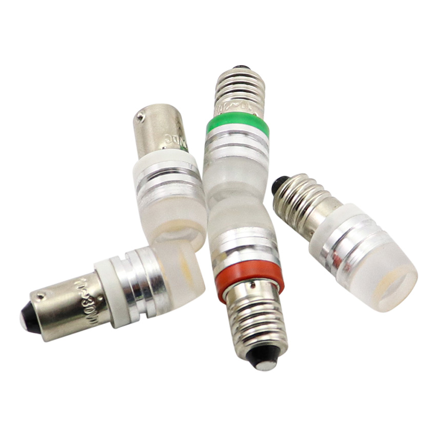 80LM Белый/Теплый Белый Led 12 В 24 В T12 E10 BA9S Светодиодные лампы COB 1 светодиоды горки индикатор