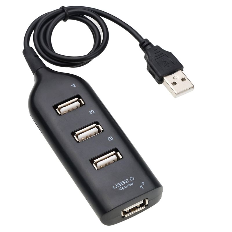 Высокоскоростной Универсальный USB-концентратор, 4 порта USB 2,0, концентратор с кабелем, мини-концентратор, разветвитель с узором, Кабель-адаптер для ноутбука, ПК