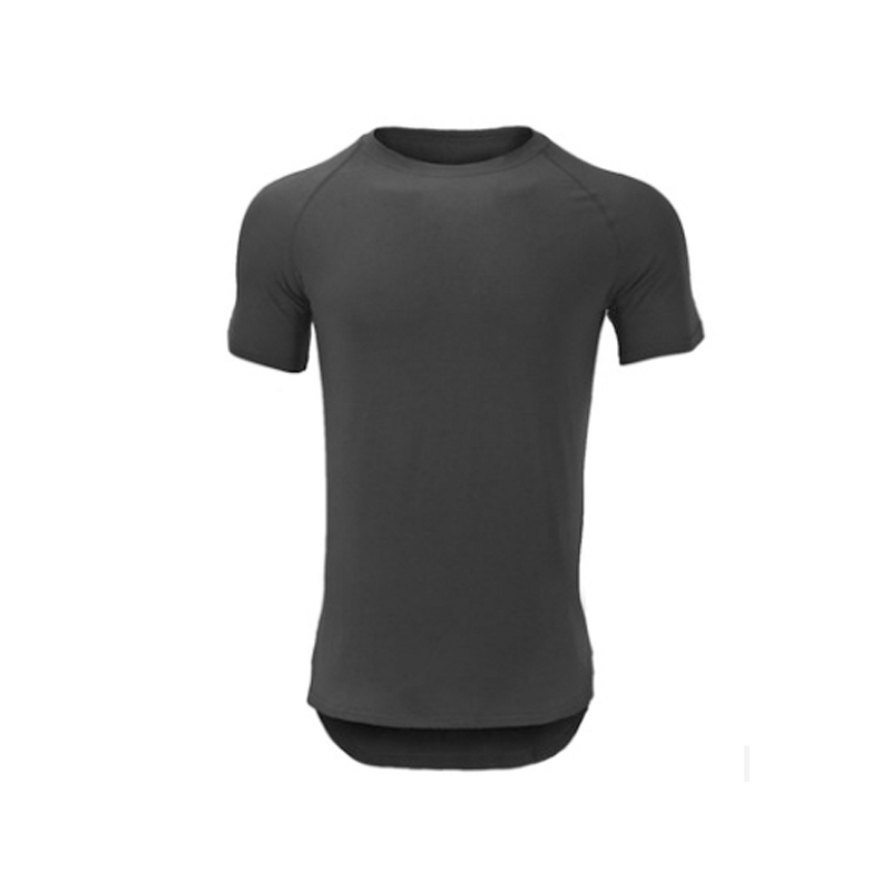 Good Quality Custom Casual cotton shirt Men Highly Elastic Training Gym Curved Hem t-shirt