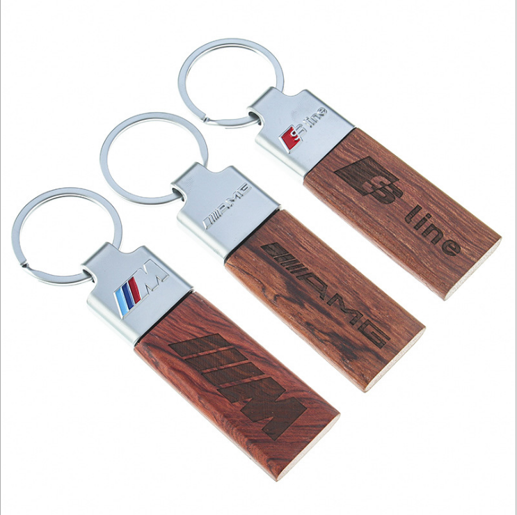 Rosewood M sports keychain for Audi sline Mercedes benz AMG car keychain keyring hot sale