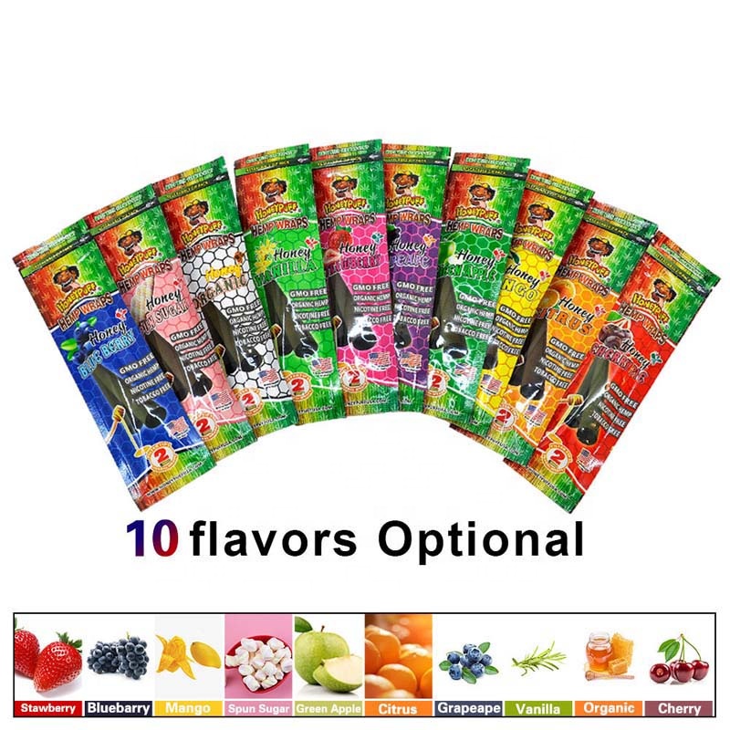 HONEYPUFF 110mm Two Piece Flavored Cigar Skin Roll Paper Aluminum Film Packaging With Filter Hemp Wraps Papers