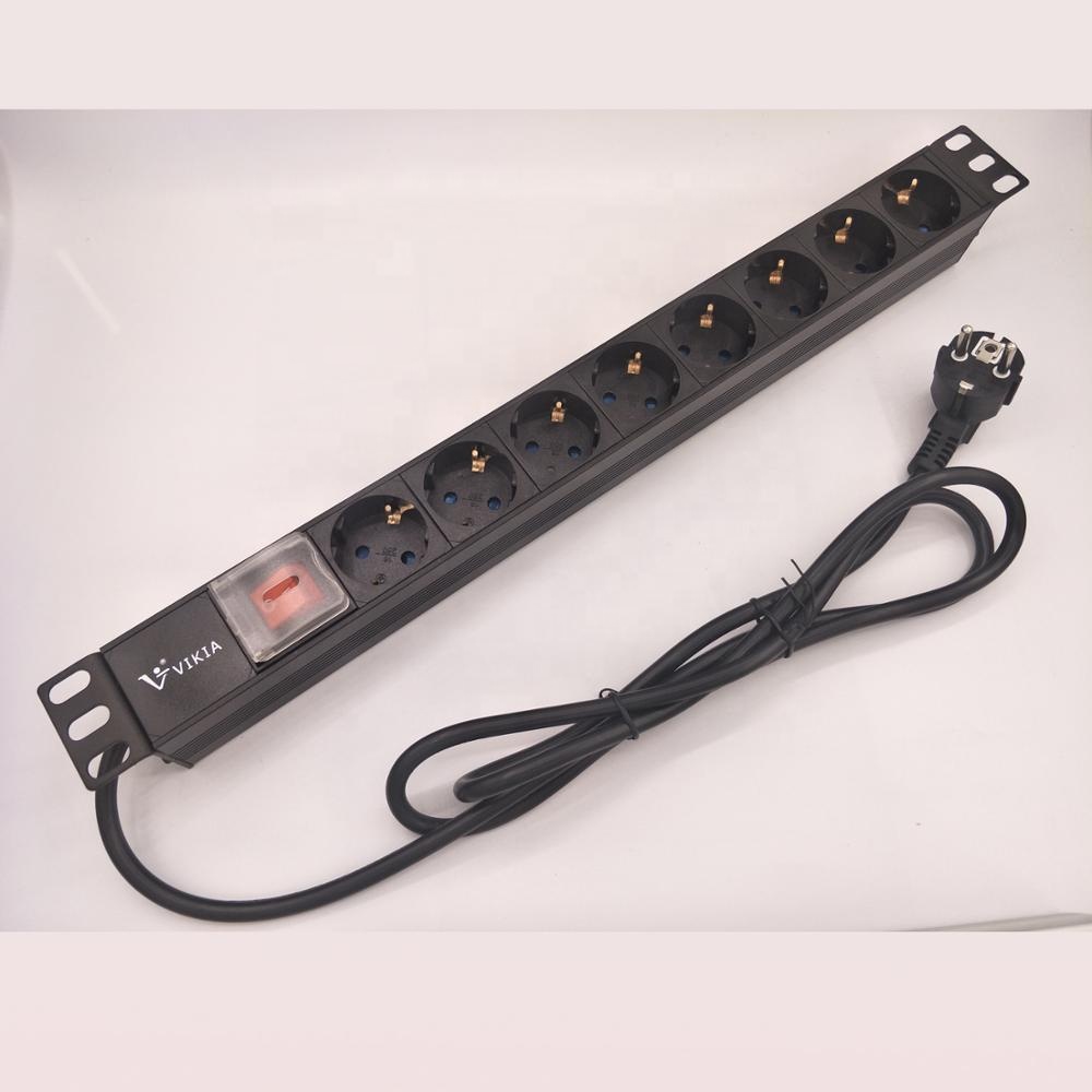 19 '1U 8 вариантов немецкого типа PDU с переключателем