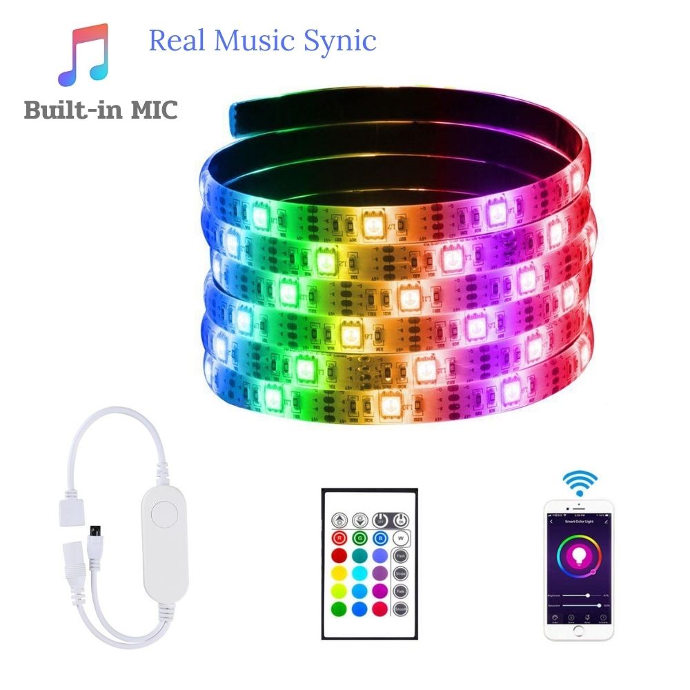 12V Smart LED lighting SMD 5050 LED Rope Lights Color Changing with IR Remote Controller LED Lighting Strips for Christmas