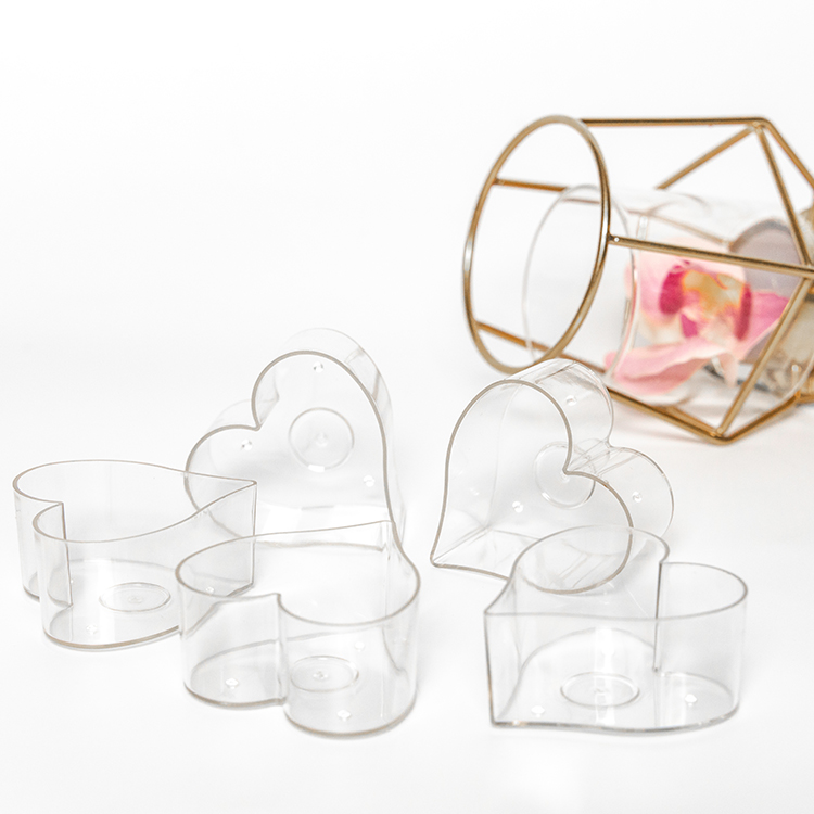 Wedding clear high quality heart tealight cup
