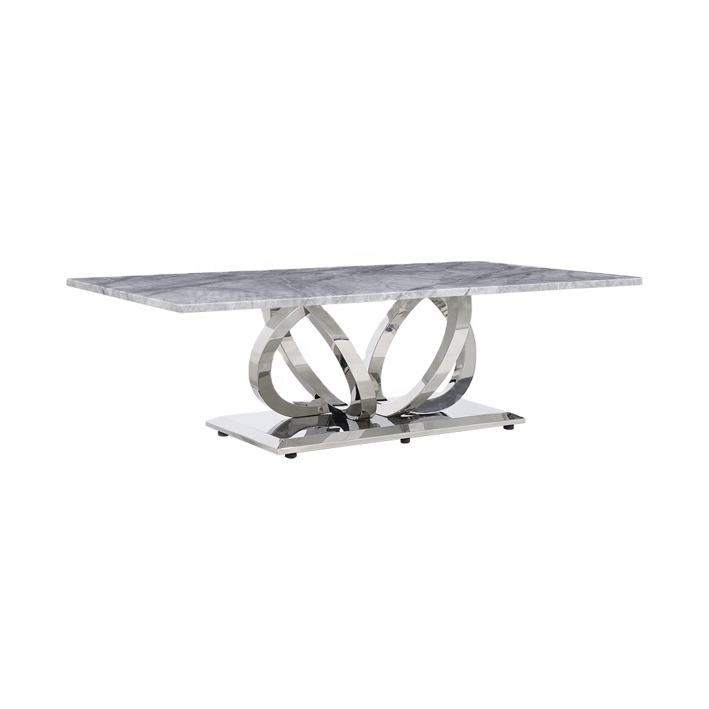 Nordic coffee table new design marble top stainless steel base coffee table for home marble coffee table