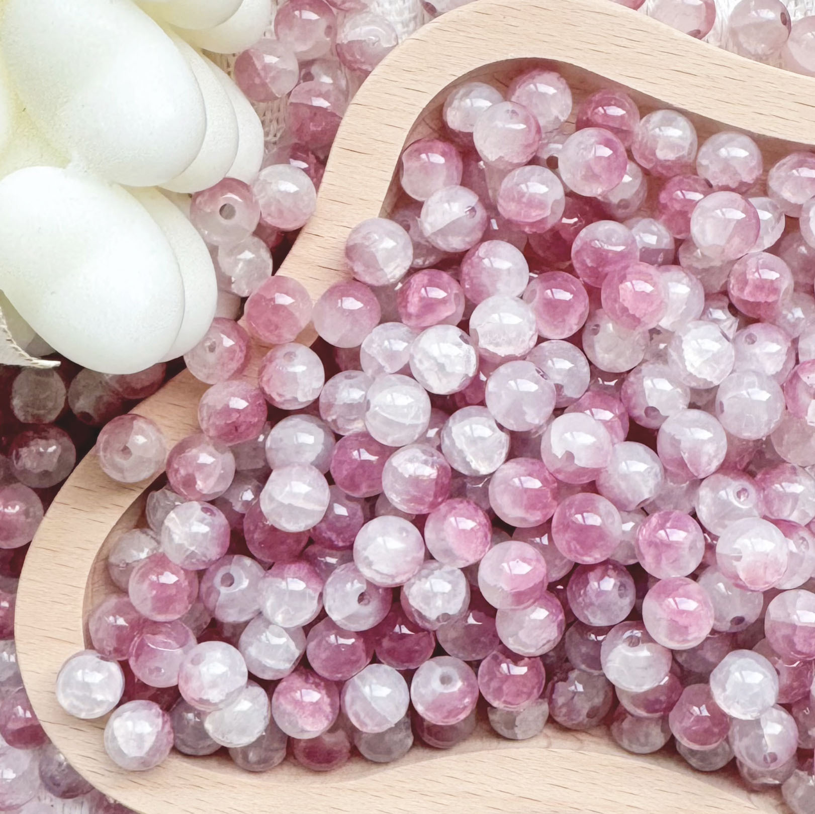 8Mm Glass Beads High Quality Crystal Lampwork Beads for Jewelry Making 8MM Female Diy Bracelet Double Colors Glass Round Beads